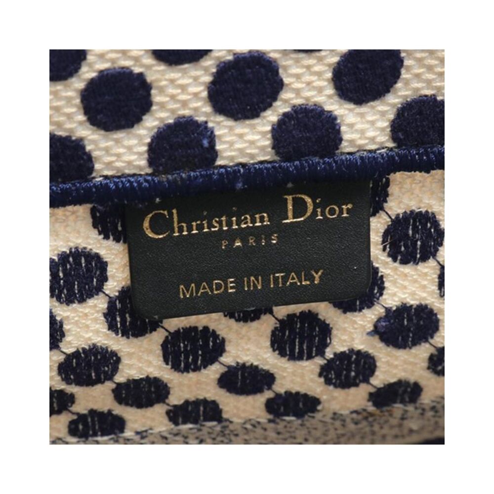 Pre Loved Dior Medium Blue Dot Book Tote - Picture 4 of 8